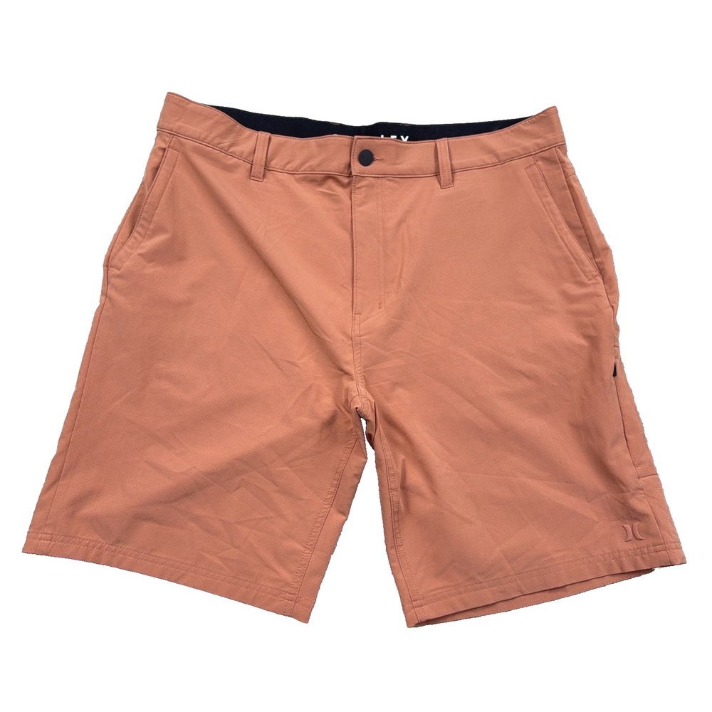 Hurley Chino Shorts Men 38 Orange Performance Hybrid Golf Wicking Skate Adult